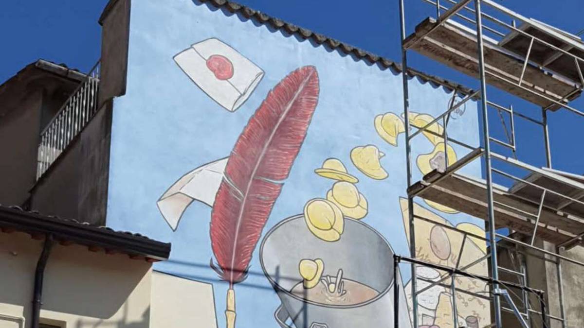 Forlimpopoli: il murale di Cibo dedicato all'Artusi