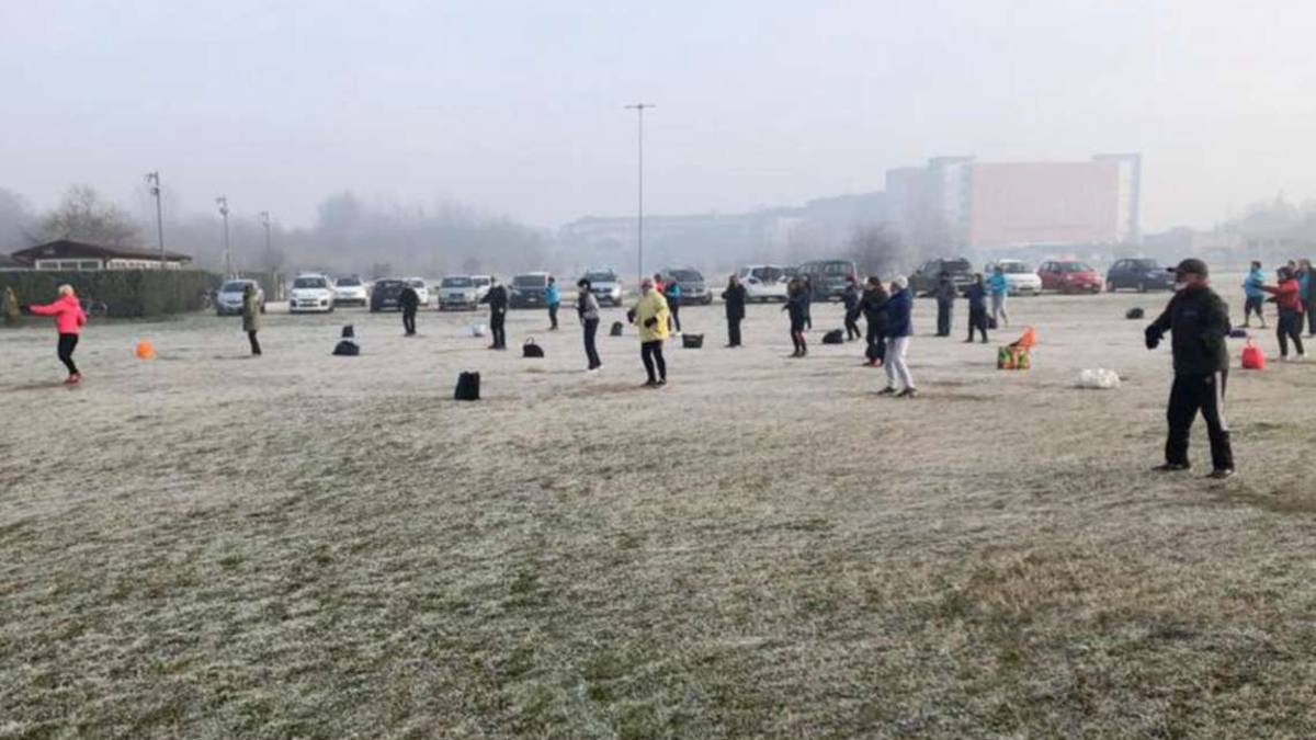 Ravenna, sfidano il freddo e il covid per il ballo anti diabete