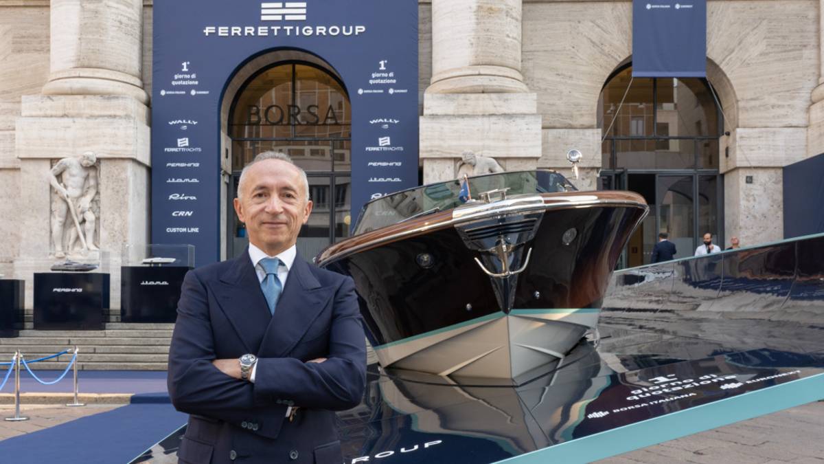 Forlì, Ferretti debutta in Borsa e ormeggia uno yacht in Piazza Affari a Milano