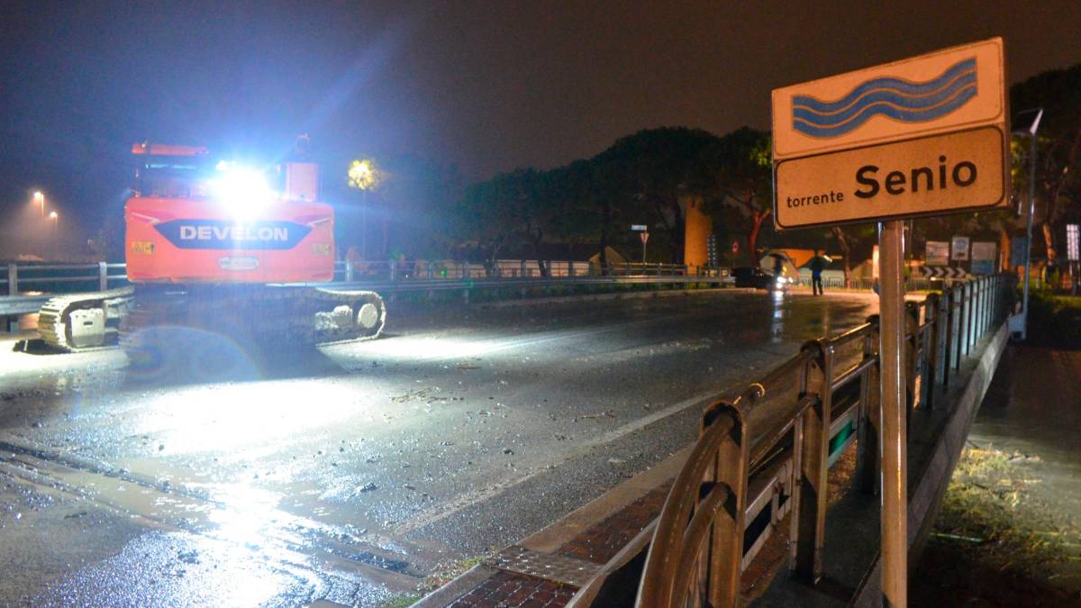 Il Senio la notte scorsa a Cotignola