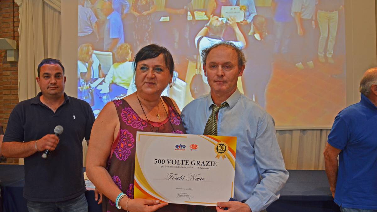 Ravenna, donatore di sangue da record: 500 donazioni