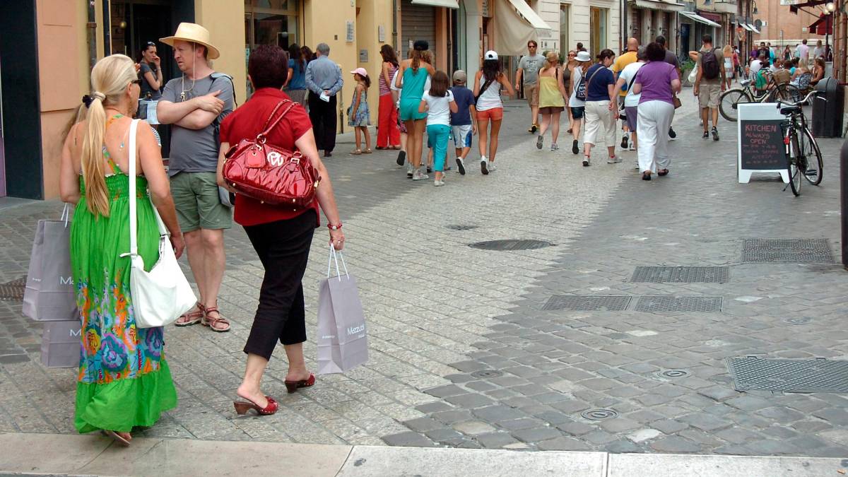 Turisti in centro a Ravenn