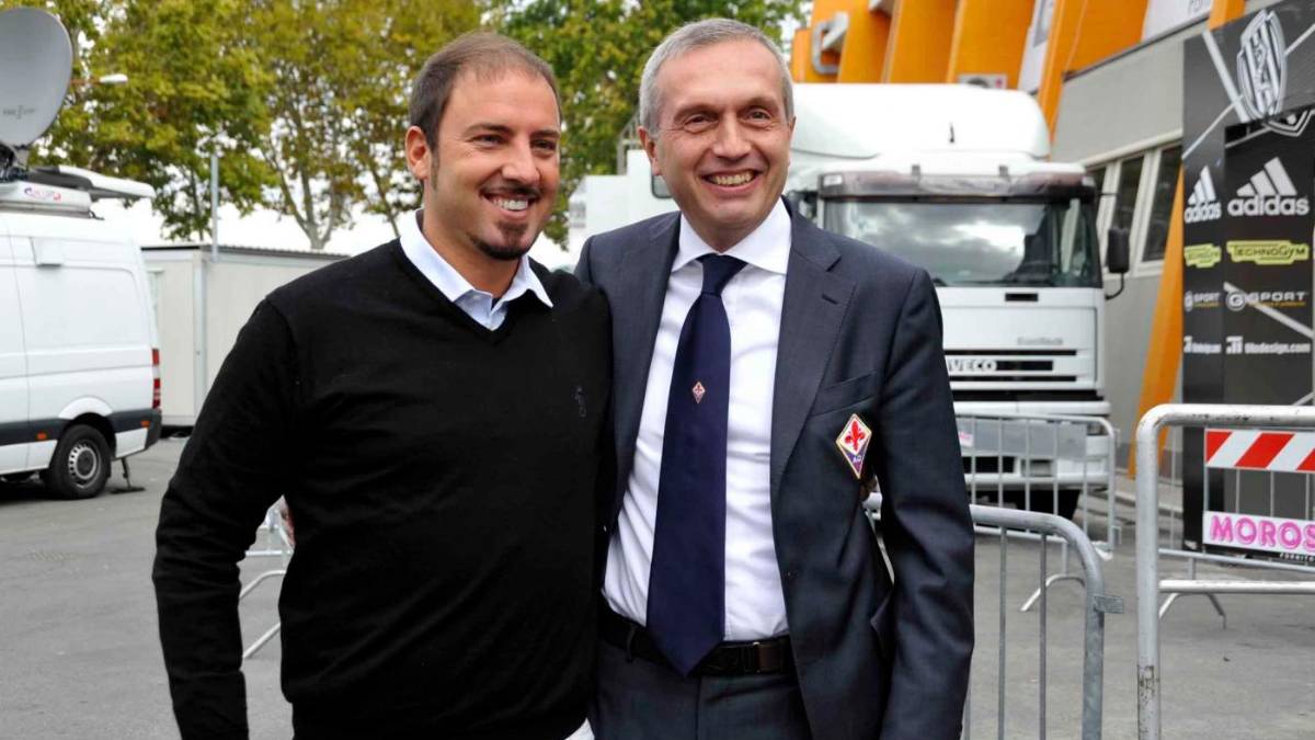 Sandro Mencucci ai tempi in cui era amministratore delegato della Fiorentina insieme ad Igor Campedelli al Dino Manuzzi (Zanotti)
