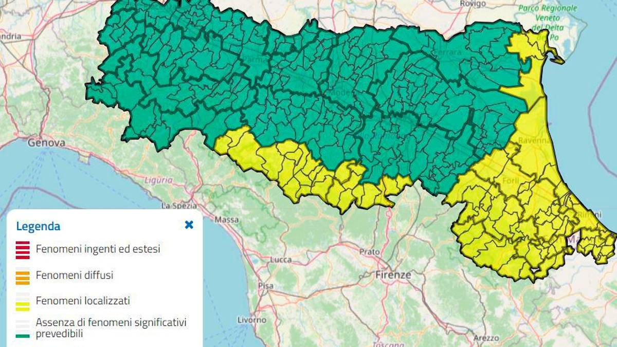 Allerta meteo per la Romagna: fiumi in piena, raffiche di vento, mareggiate ed erosione