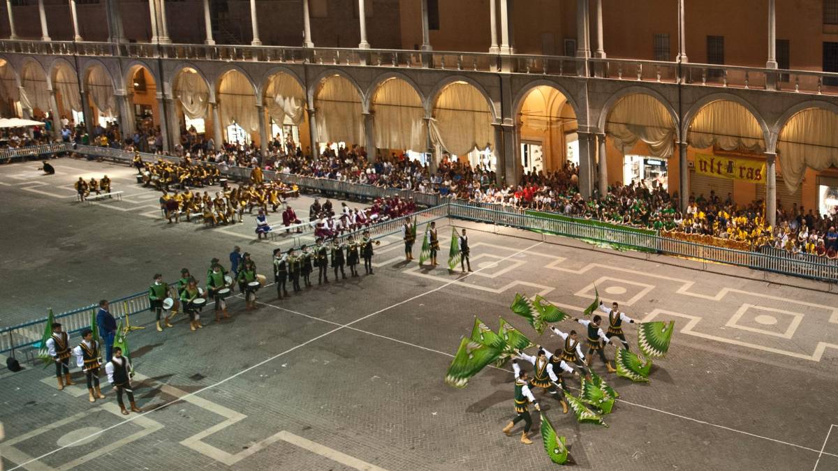 Una delle gare in piazza del Popolo