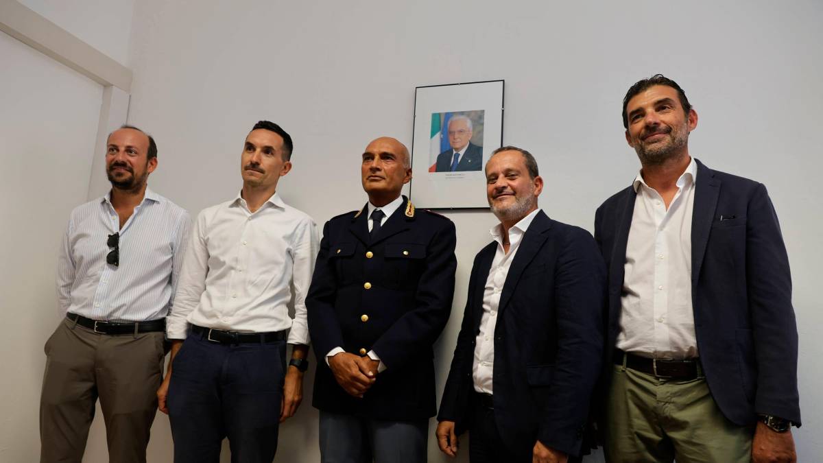 Il sindaco di Savignano Nicola Dellapasqua, il sindaco di Cesenatico Matteo Gozzoli, il Commissario Paolo Di Masi, il sindaco di Gatteo Roberto Pari e il sindaco di San Mauro Pascoli Moris Guidi (Zanotti)