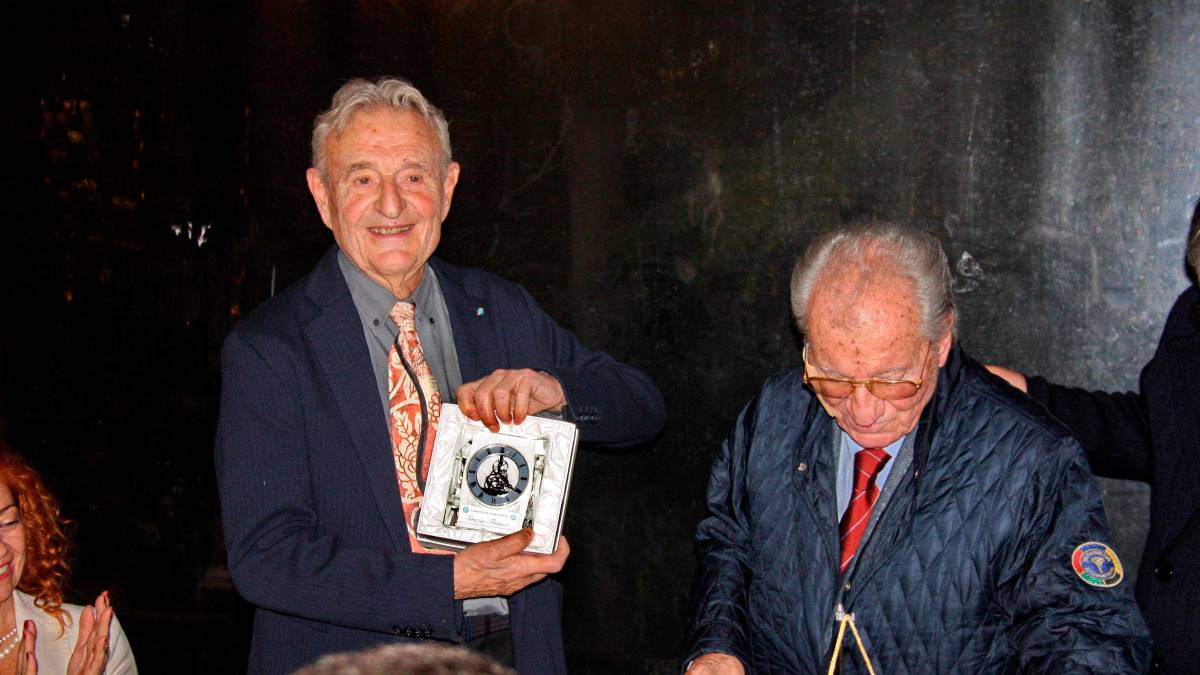 Franco Severi con il presidente del Panathlon Club Cesena Dionigio Dionigi