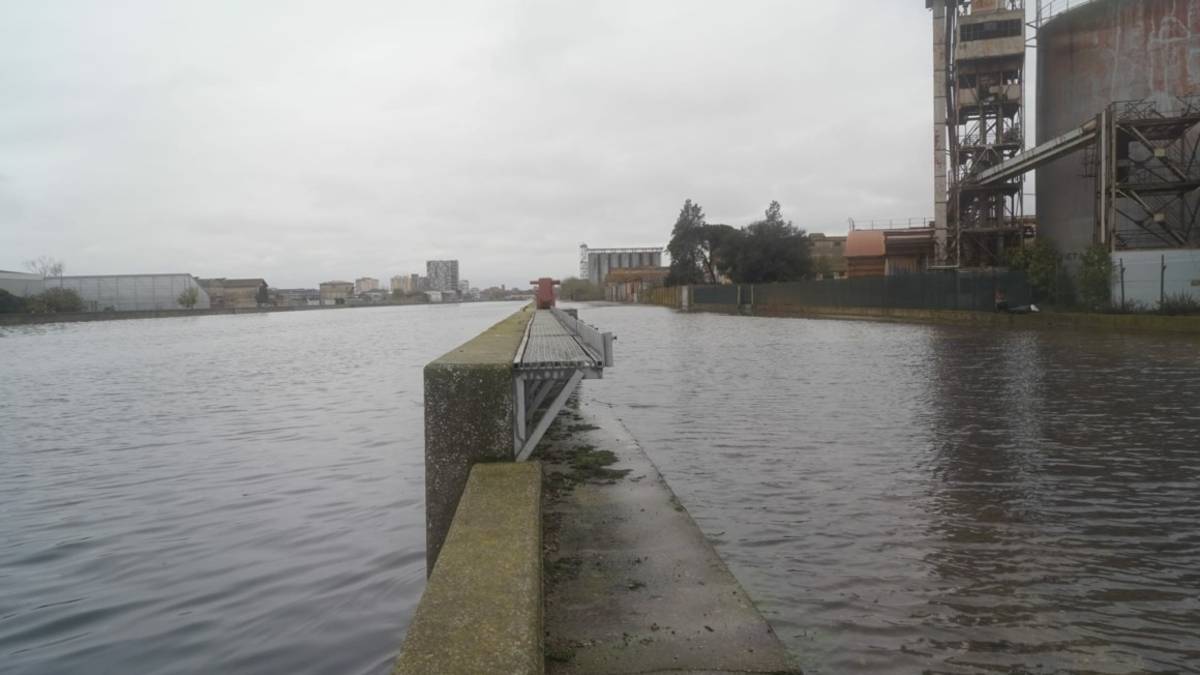 Ravenna, maltempo: esonda il canale Darsena all'altezza dell'ex Bunge VIDEO