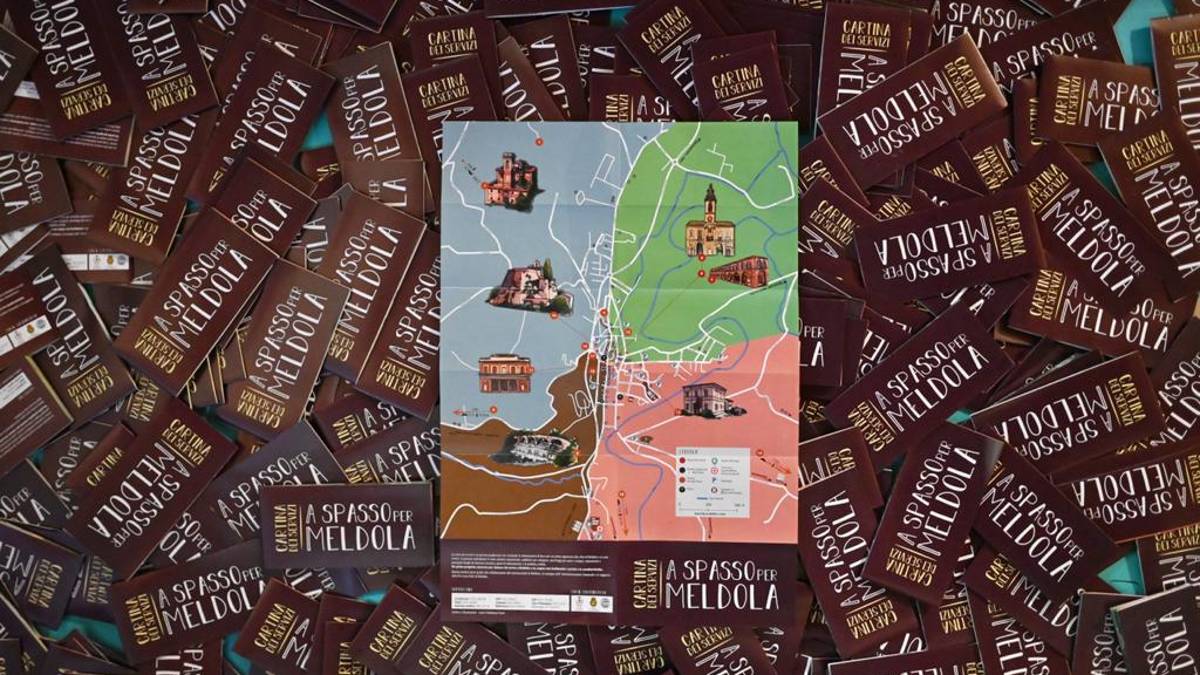 Una cartina disegnata a mano per scoprire Meldola