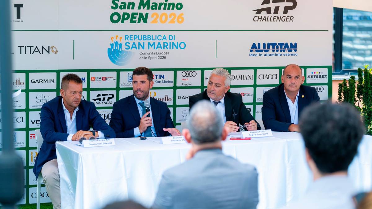 Un momento della conferenza stampa di presentazione degli Internazionali di San Marino a Fonte dell’Ovo