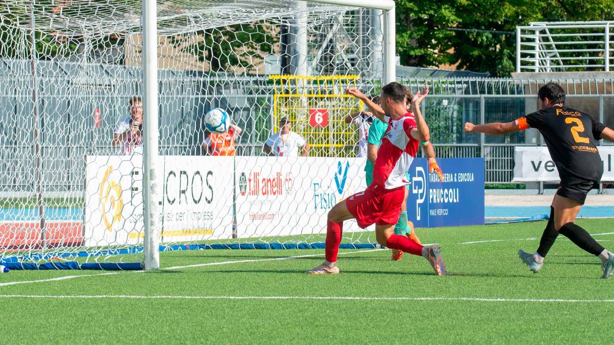 Il gol dell’1-0 di Valerio Nava (Morosetti)
