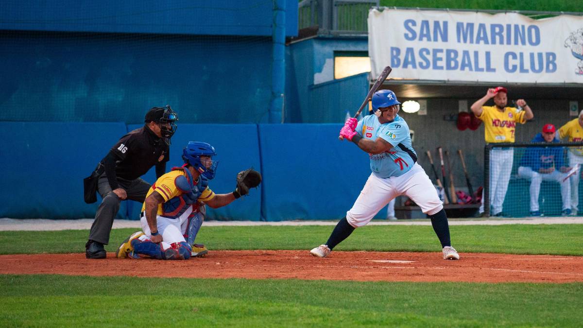 Il catcher di San Marino, Josè Colmenares, alla sua prima stagione italiana foto tommaso morosetti