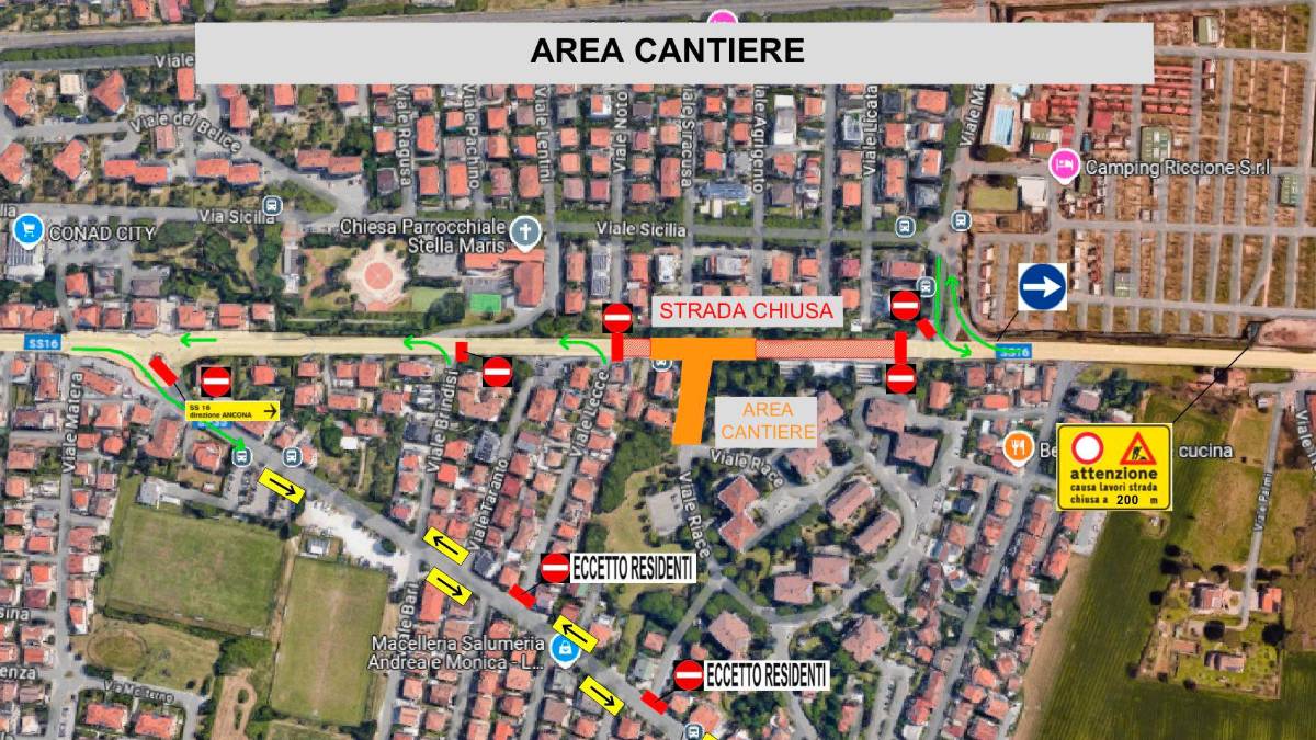 Riccione, Adriatica chiusa per lavori dal 9 dicembre: come cambia la viabilità