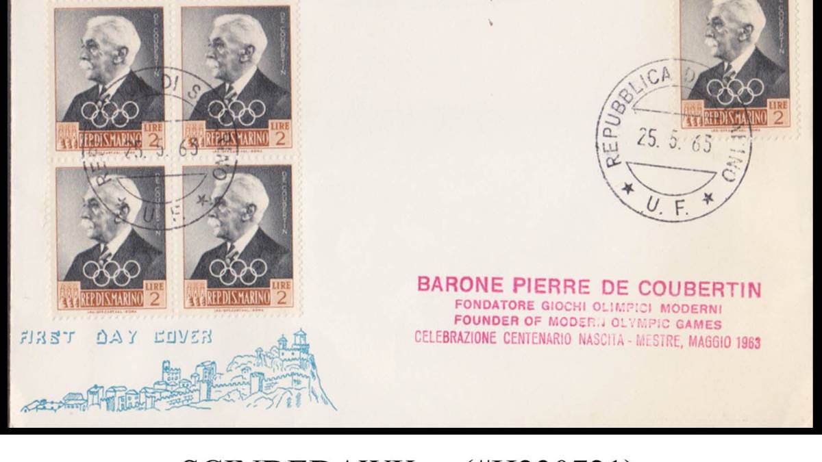 San Marino, quei francobolli da 2 lire dedicati a Pierre De Coubertin