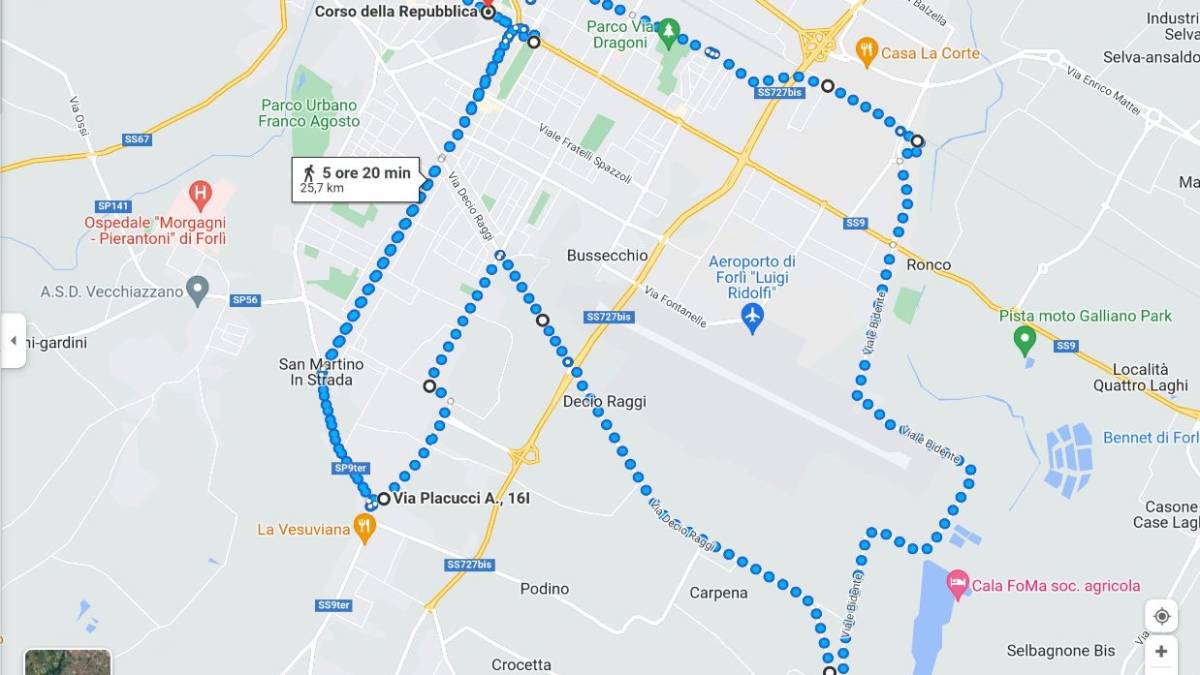 Maratona di Forlì, ecco il percorso di domenica