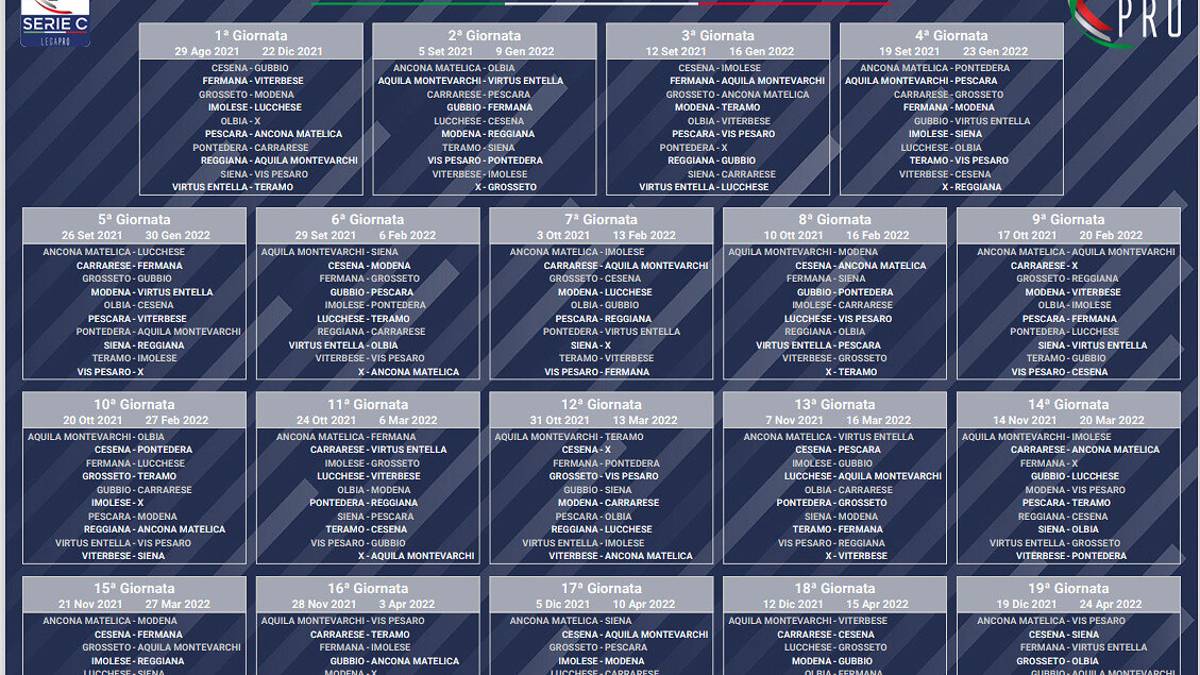 Calcio C, Girone B: via con Cesena-Gubbio e Imolese-Lucchese. Il calendario