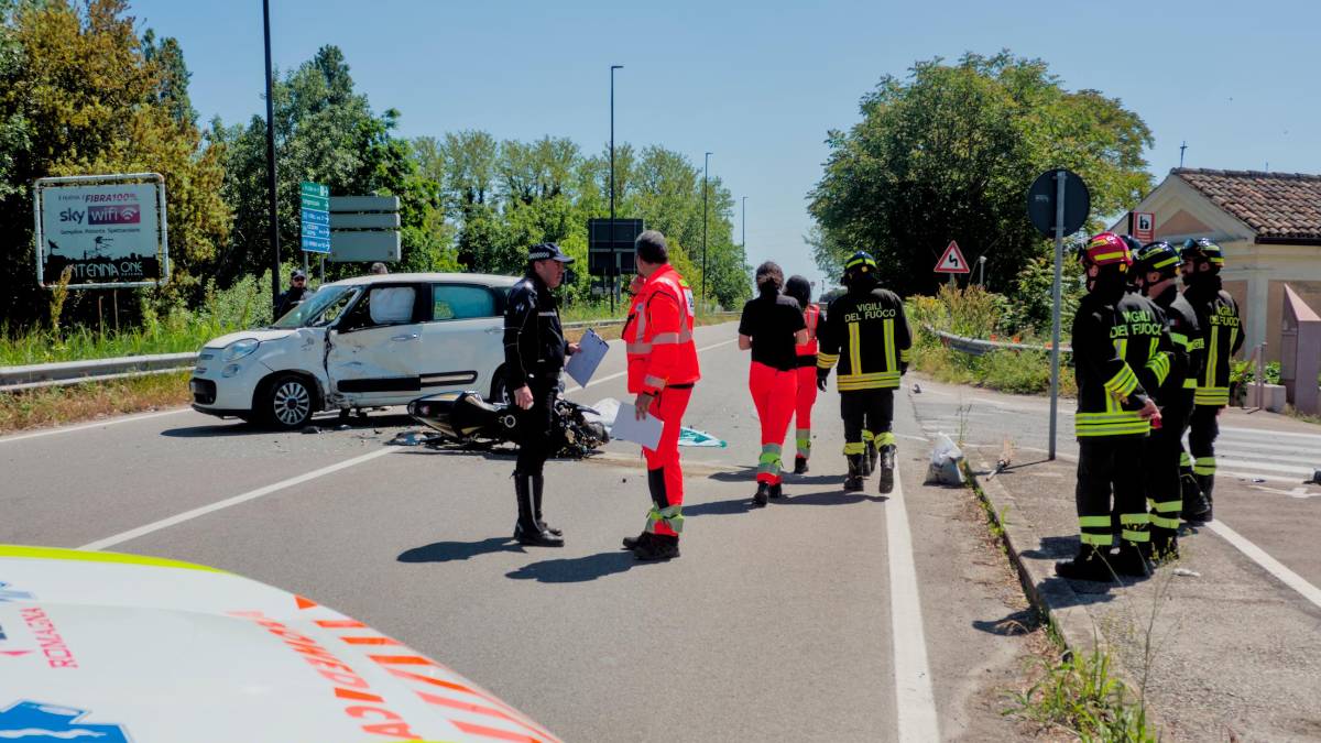 Incidente mortale in via Ravegnana a Ravenna nel maggio di quest’anno (Foto Massimo Fiorentini)