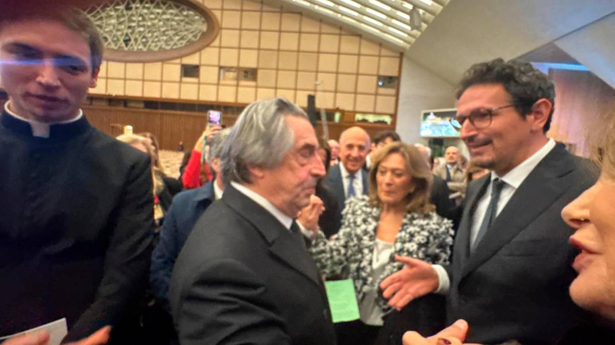Il maestro Riccardo Muti con il sindaco di Ravenna Alessandro Barattoni