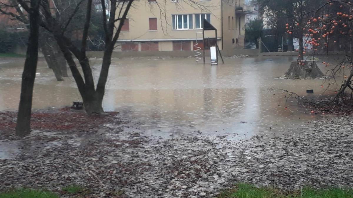 Il parco Gatti durante l’alluvione