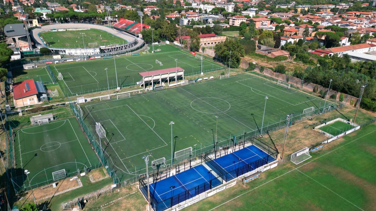 L’area Antistadio e stadio vista dall’alto (foto Fabio Blaco)