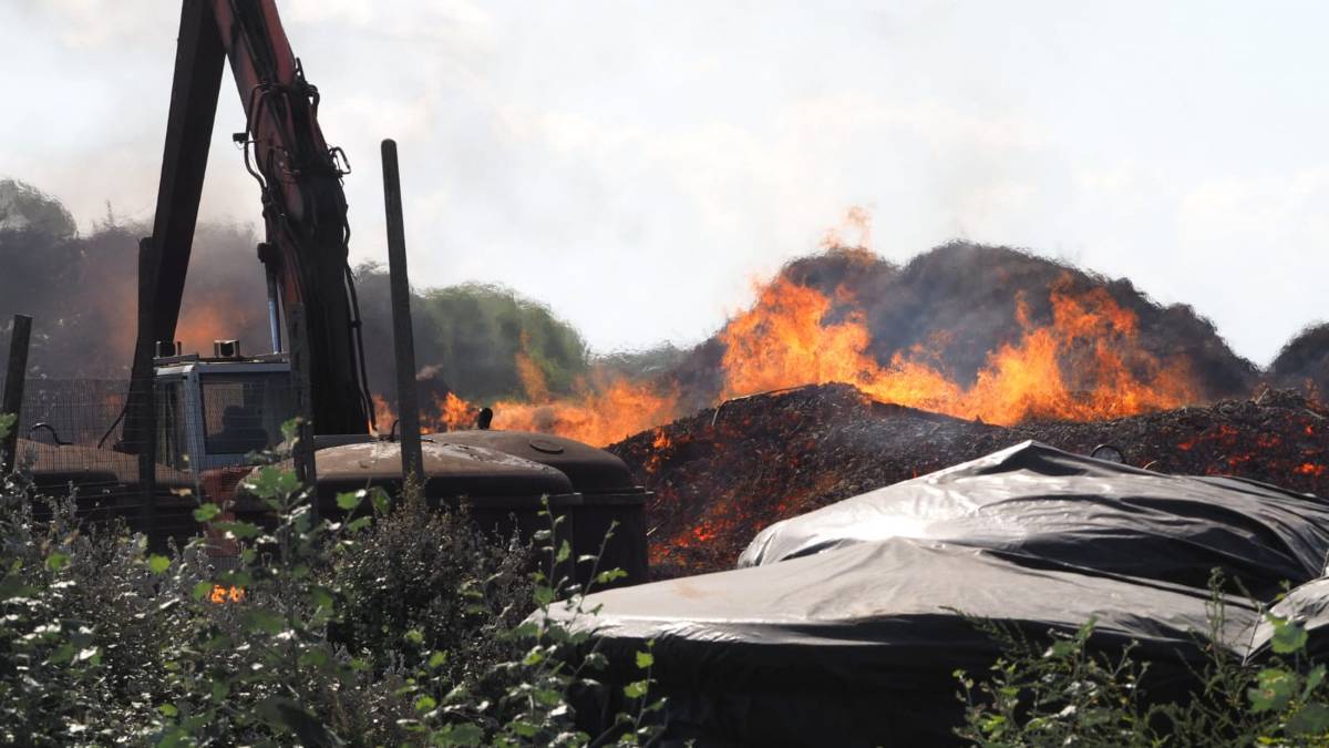 Bagnacavallo, incendio al deposito dell'azienda produttrice di carbonella - Gallery