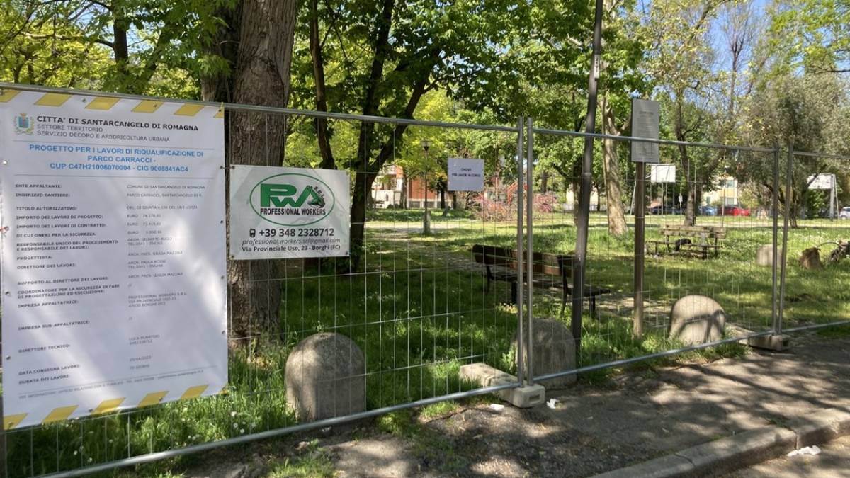 Santarcangelo, i lavori ai parchi Carracci e Baden Powell