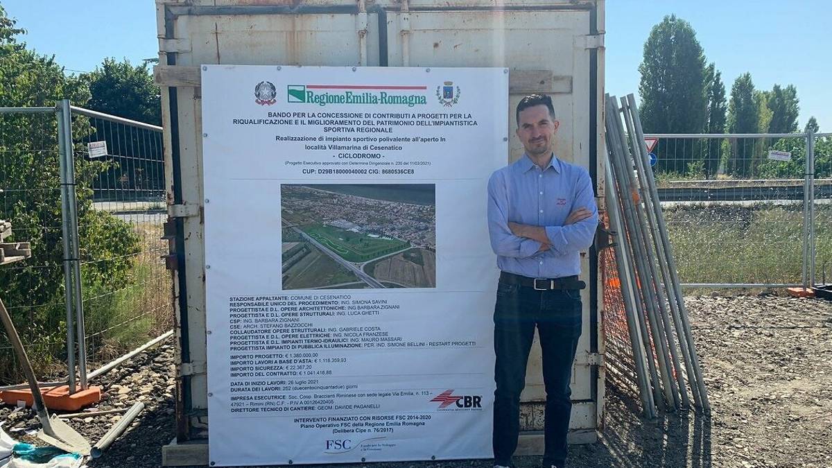 Lavori preliminari per la costruzione del ciclodromo a Cesenatico