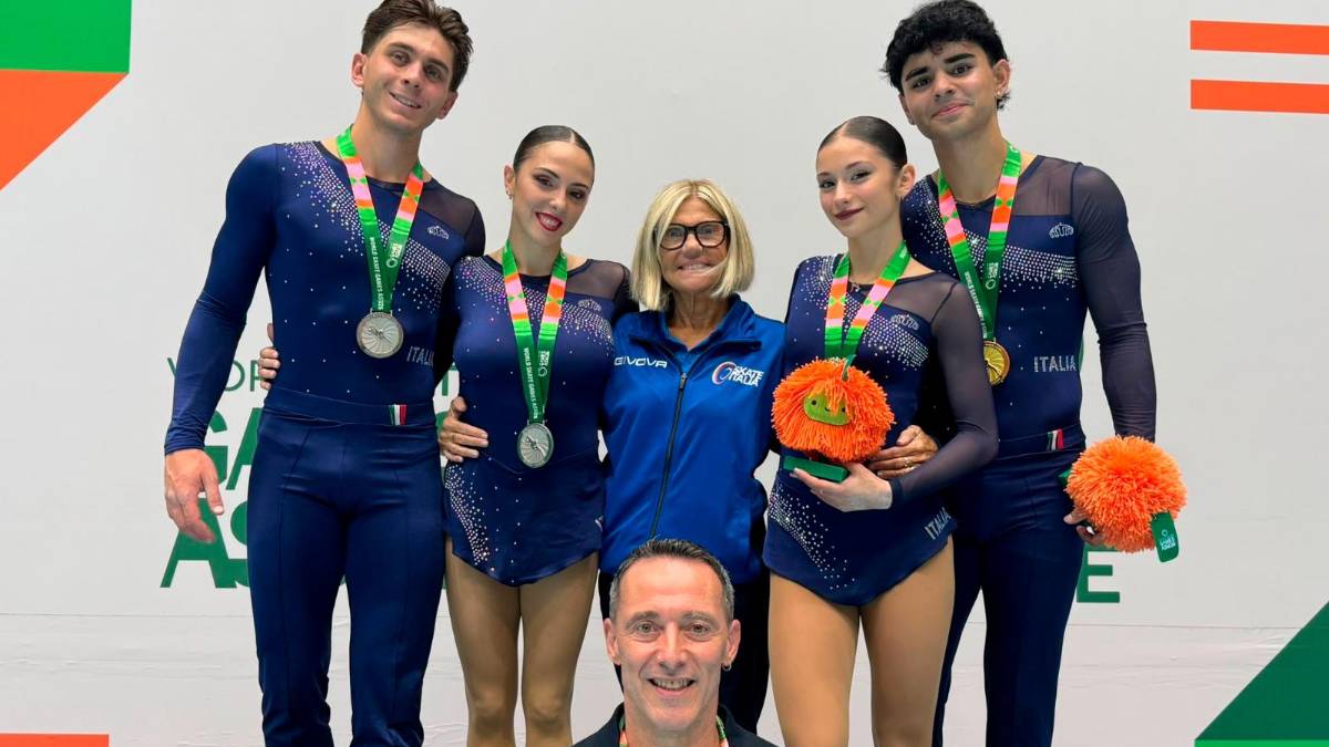 Da sinistra Cortini e Mills, Cristina Pelli, Polli e Inglese, sotto Patrik Venerucci