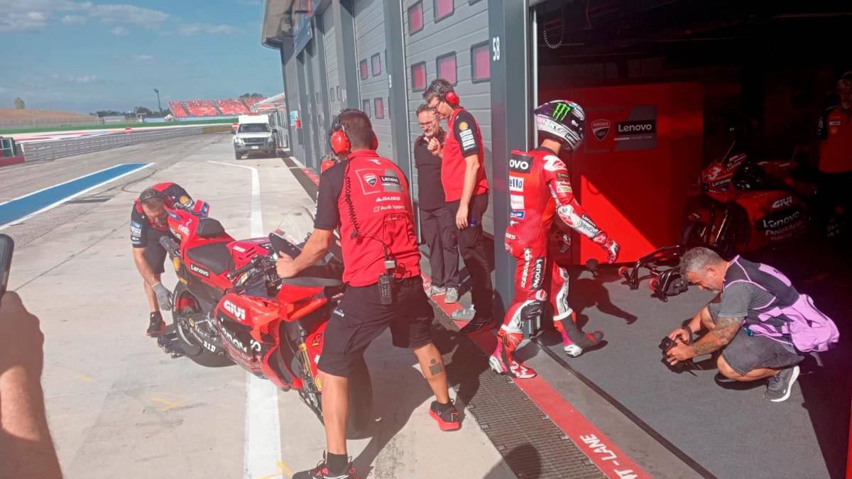 Enea Bastianini oggi ai test di Misano