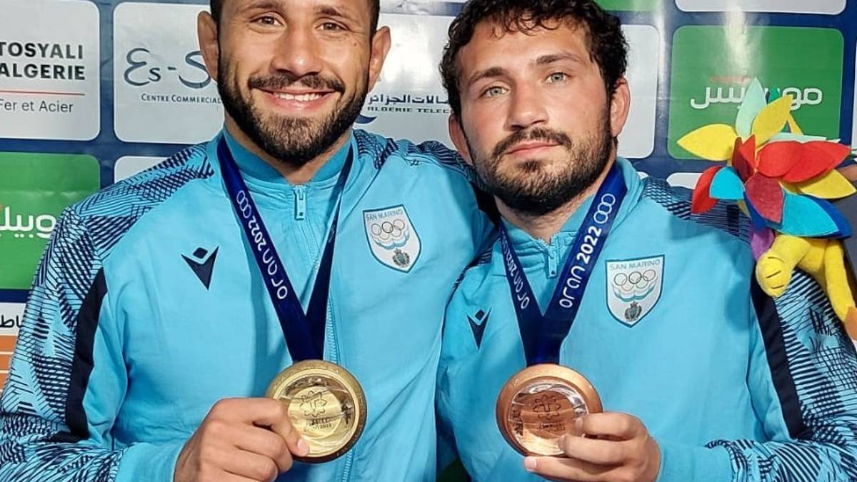 Lotta, i fratelli Amine portano due medaglie a San Marino ai Giochi del Mediterraneo