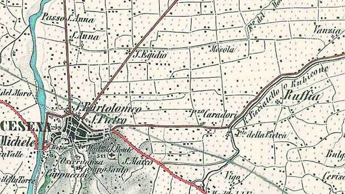 Mappa militare asburgica porta il Rubicone a Cesena