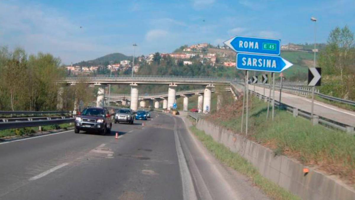E45, una serie di chiusure per lo svincolo di Sarsina Sud