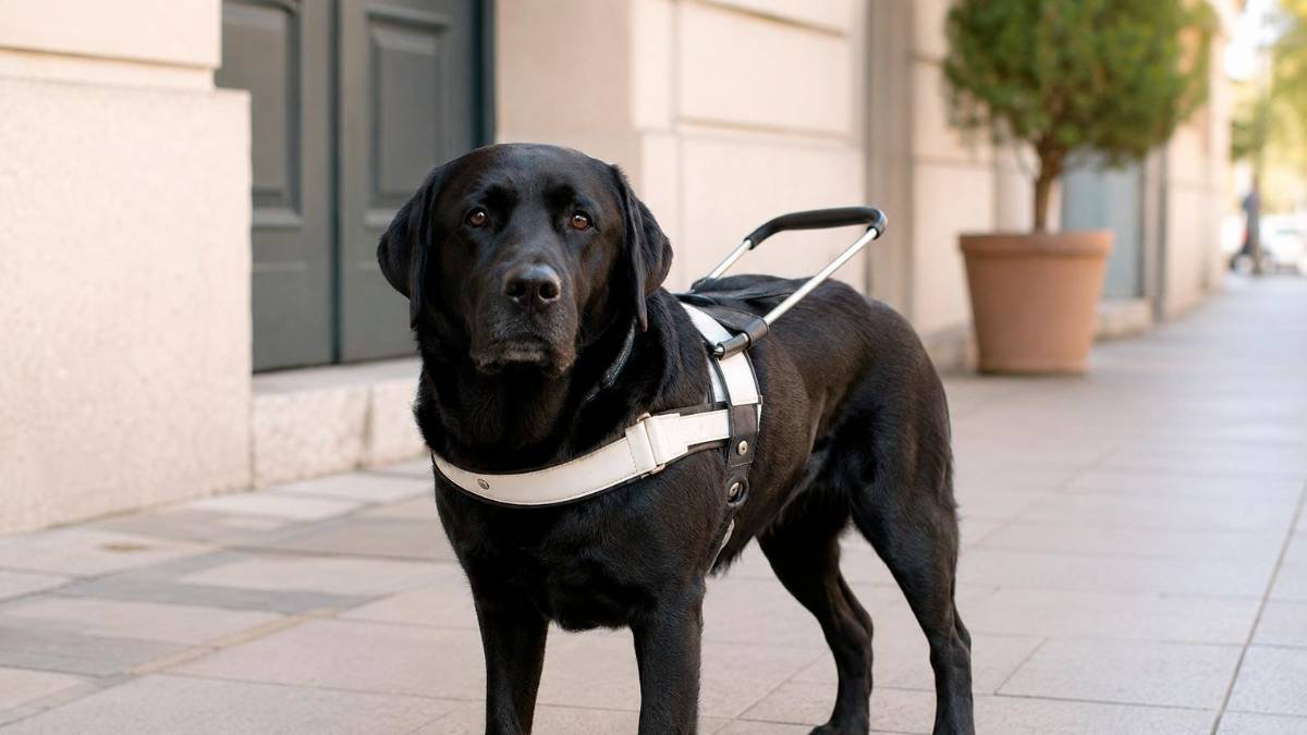 Un labrador nero, stessa