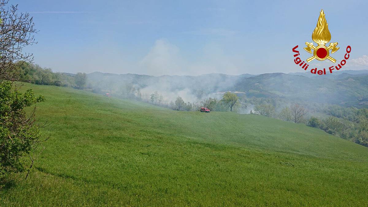 Tredozio, incendio sul Monte Busca