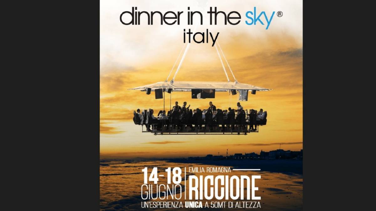 Riccione, Dinner in the sky: parte del ricavato agli alluvionati