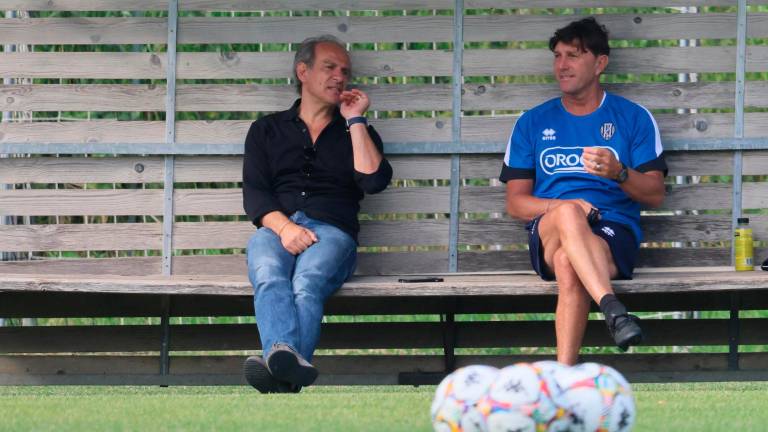 Il direttore sportivo Filippo Fusco e il tecnico Michele Mignani foto zanotti
