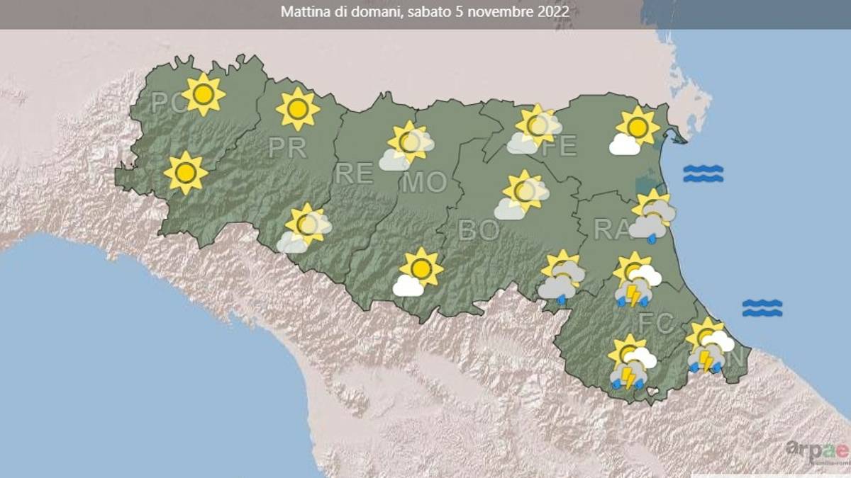 Meteo Romagna, un sabato mattina con pioggia e temperature in calo