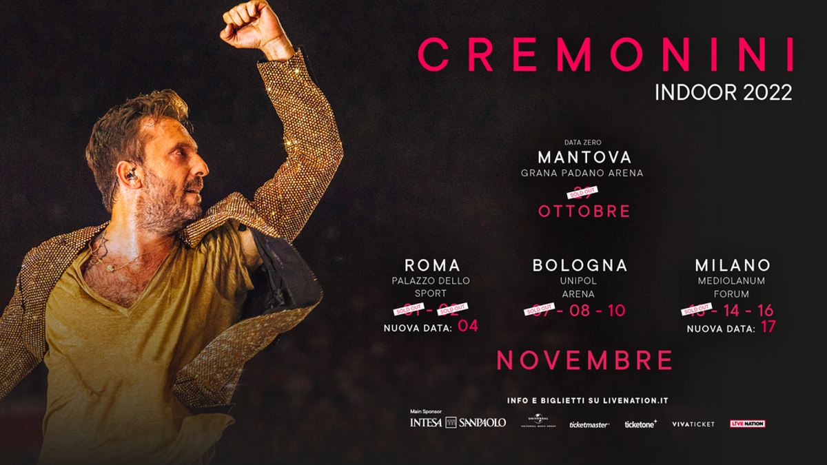 Altre date per il tour indoor di Cremonini: i biglietti