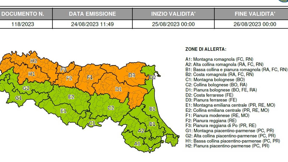 Meteo Romagna, venerdì allerta arancione per temperature estreme nell'entroterra ravennate e nella Bassa Romagna