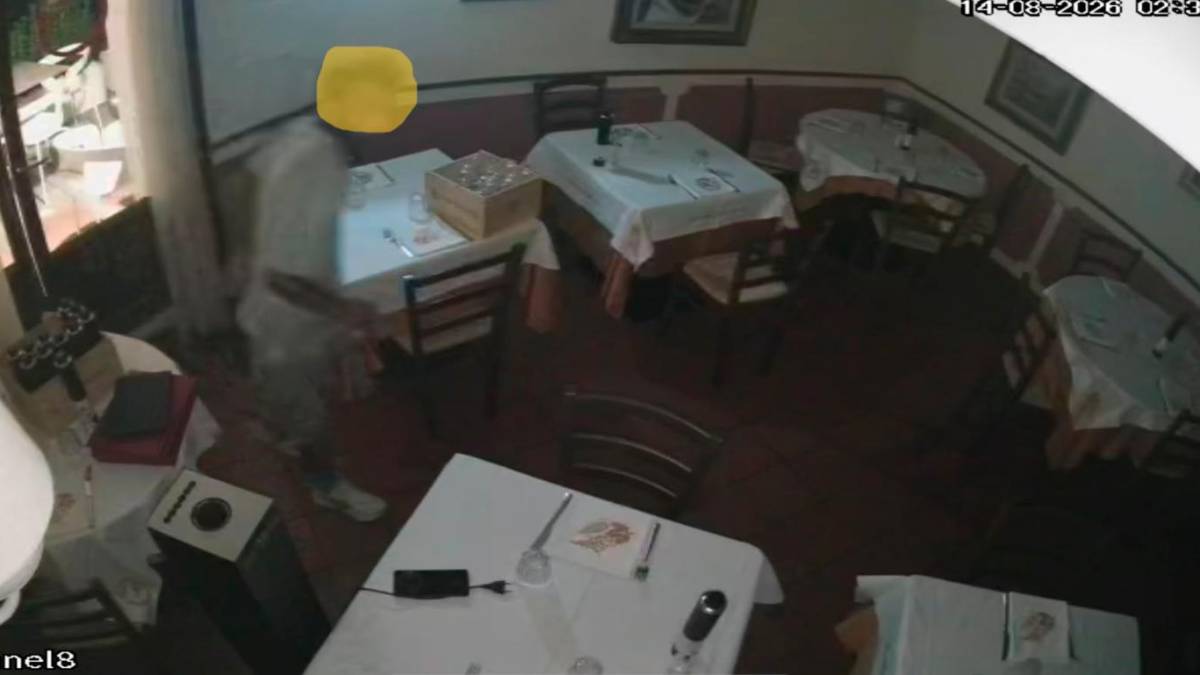 Il ladro ripreso dalle telecamere