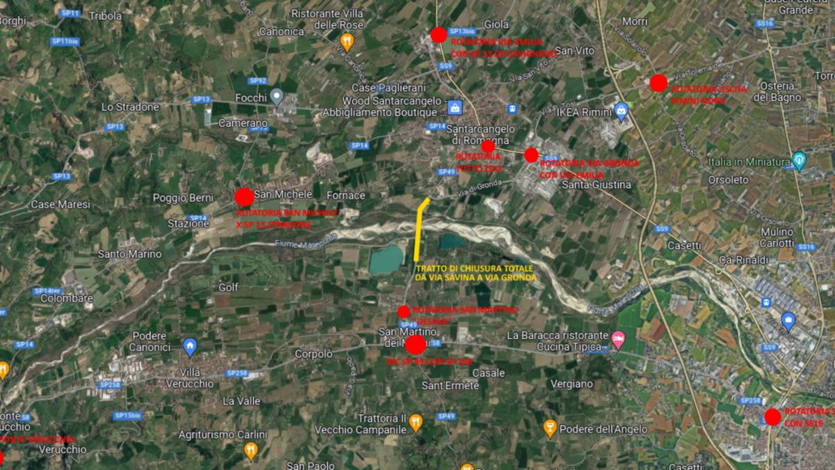 Santarcangelo, tratto della Trasversale Marecchia chiuso per due notti