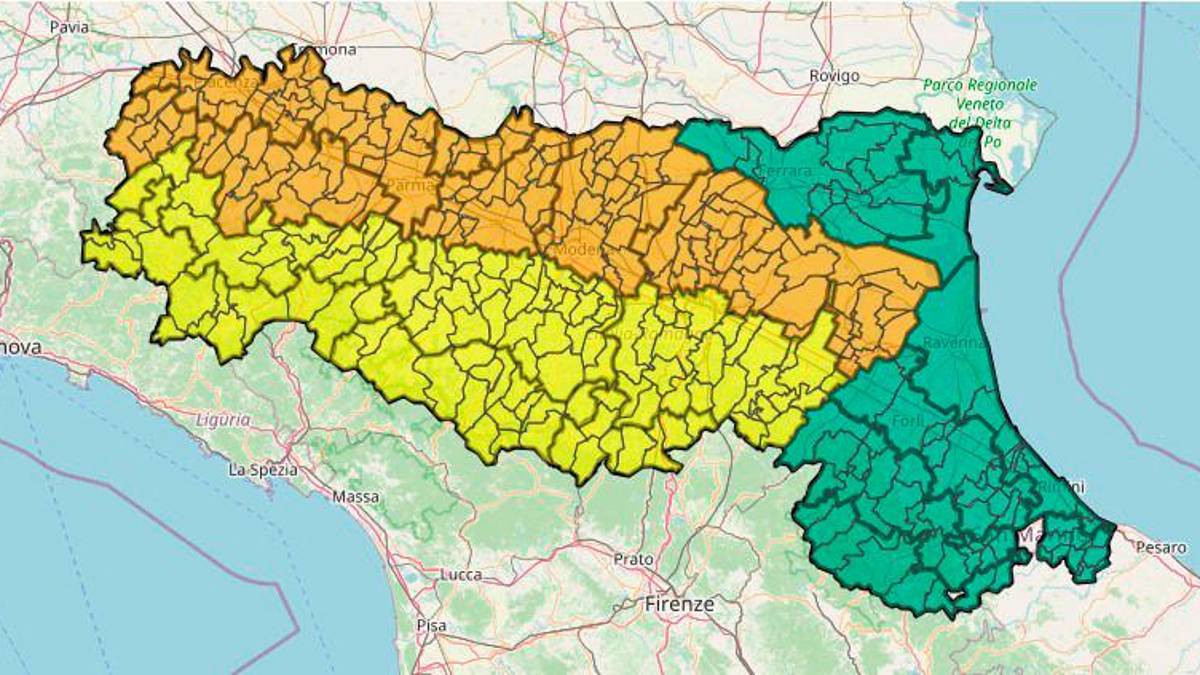 Meteo Romagna, giovedì allerta arancione in provincia di Ravenna per piene di fiumi