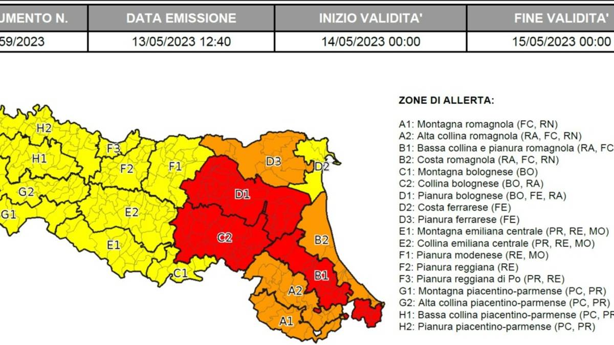 Meteo Romagna, temporali: domenica allerta rossa nelle zone colpite dall'alluvione