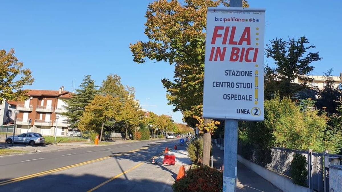 Fila in bici, nuova pista ciclabile fra via Roma e via Settembrini