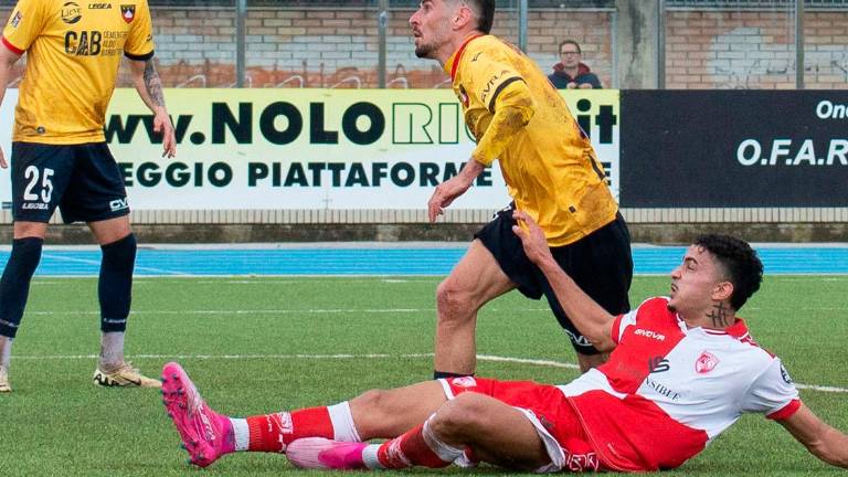Francesco Corsinelli con la maglia del Gubbio a Rimini foto MOROSETTI