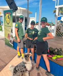 Due momenti dell’animazione per cani all’Altamarea Beach Village