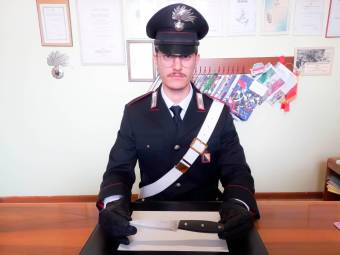 Il coltello utilizzato per la rapina