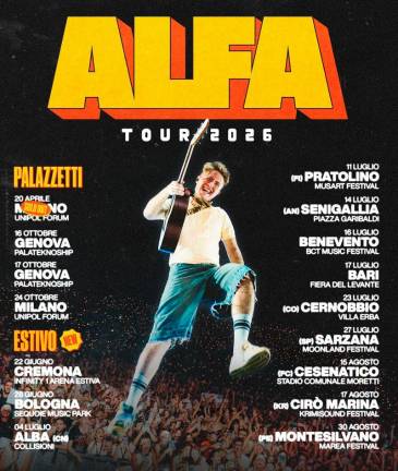 Alfa in concerto allo stadio di Cesenatico il 15 agosto 2026
