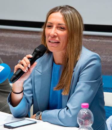 La proprietaria biancorossa Anna Giusy Scarcella (foto TOMMASO MOROSETTI)