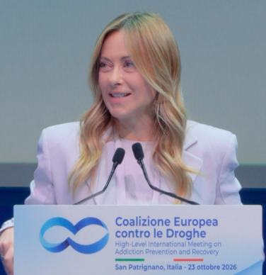 La premier Giorgia Meloni all’evento stamattina